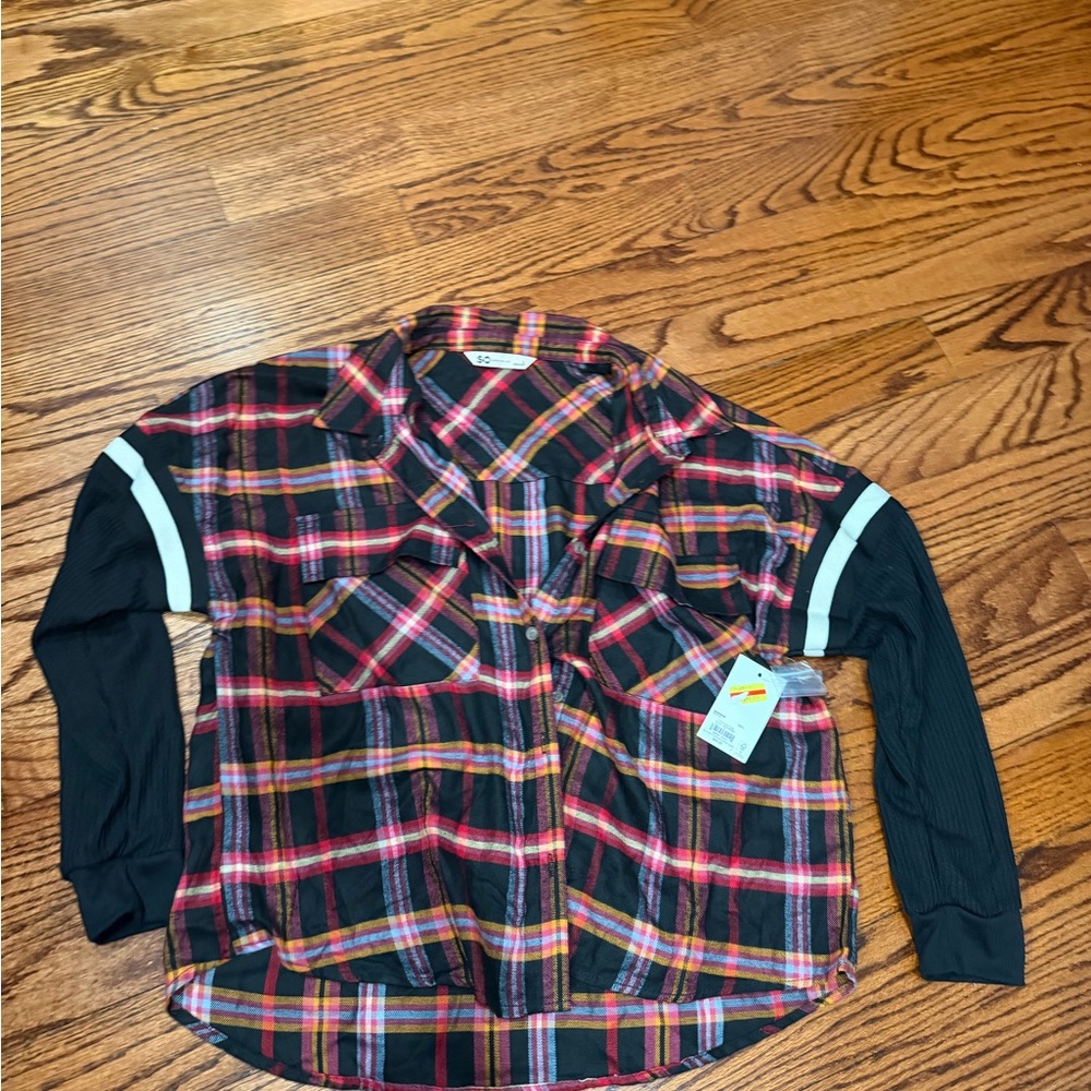 SO plaid button down shirt